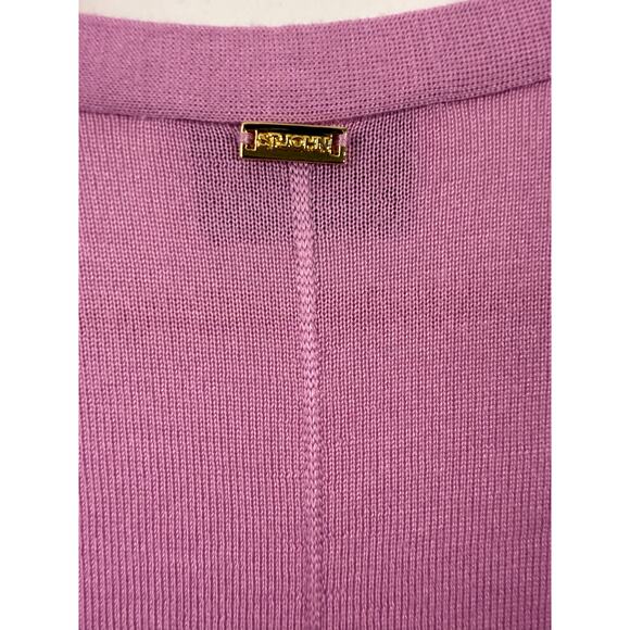 St John Womens Wool Silk Cardigan Sweater Long Sleeve Sz S Gold Buttons Lavender - Picture 9 of 12